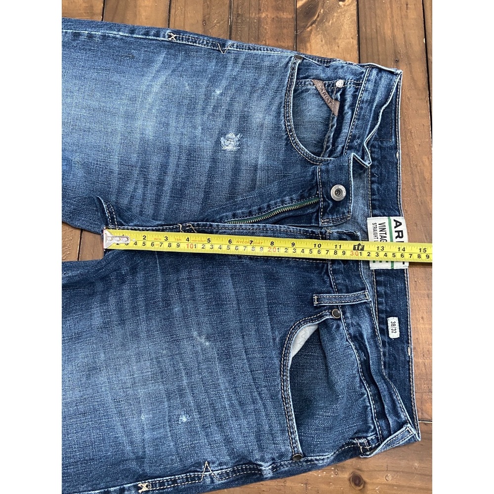 Ariat M1 Remy Vintage Straight Leg Jeans Mens 38x32 Bradford Wash Distressed - Picture 10 of 15